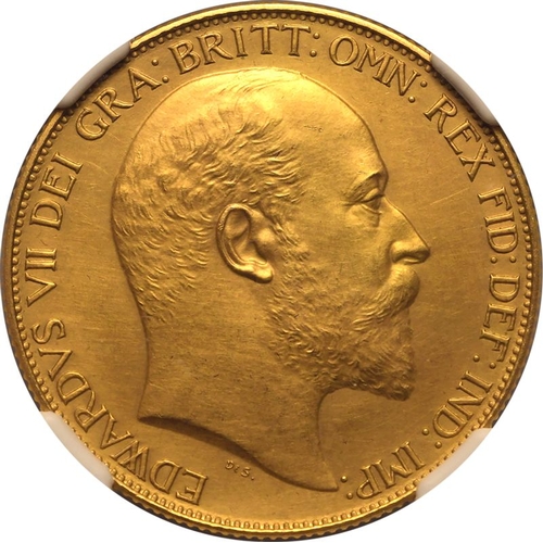 43 - PF 62 MATTE | UNITED KINGDOM. Edward VII, 1901-10. Gold 2 Pounds (Double Sovereign), 1902. London. M... 