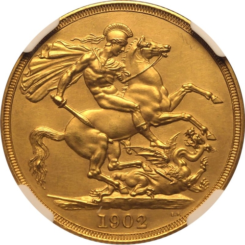 43 - PF 62 MATTE | UNITED KINGDOM. Edward VII, 1901-10. Gold 2 Pounds (Double Sovereign), 1902. London. M... 