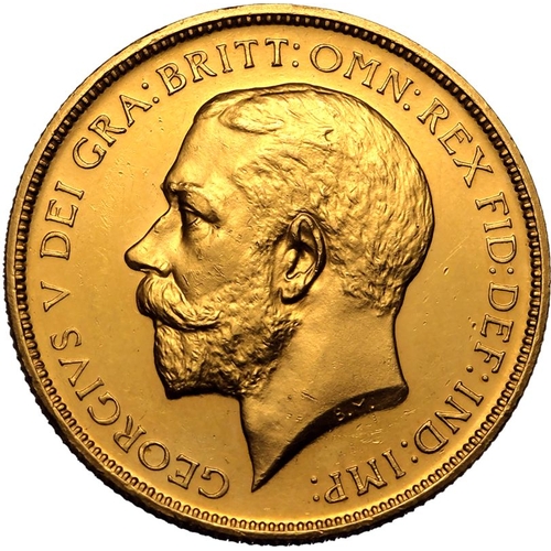 45 - Good extremely fine, hairlines, slight rim filing | UNITED KINGDOM. George V, 1910-36. Gold 2 Pounds... 