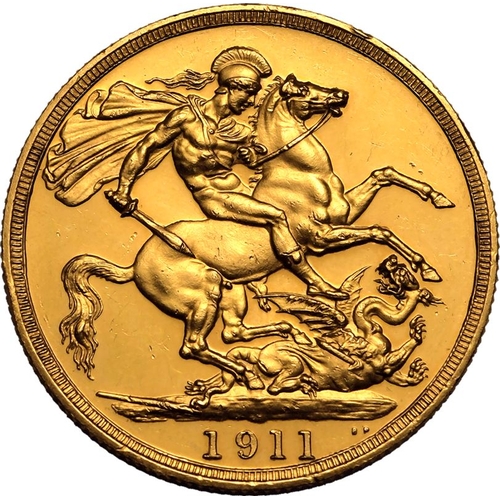 45 - Good extremely fine, hairlines, slight rim filing | UNITED KINGDOM. George V, 1910-36. Gold 2 Pounds... 