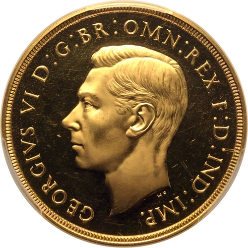 46 - PR63 CAM | UNITED KINGDOM. George VI, 1936-52. Gold 2 Pounds (Double Sovereign), 1937. Royal Mint. P... 