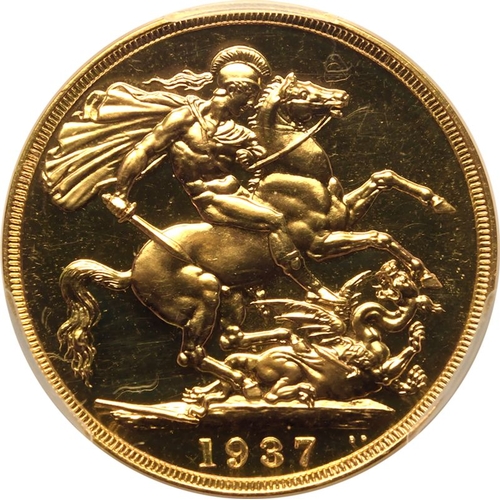 46 - PR63 CAM | UNITED KINGDOM. George VI, 1936-52. Gold 2 Pounds (Double Sovereign), 1937. Royal Mint. P... 