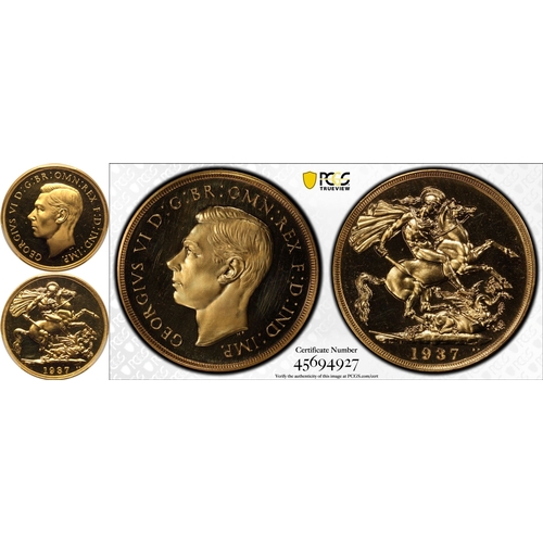 46 - PR63 CAM | UNITED KINGDOM. George VI, 1936-52. Gold 2 Pounds (Double Sovereign), 1937. Royal Mint. P... 