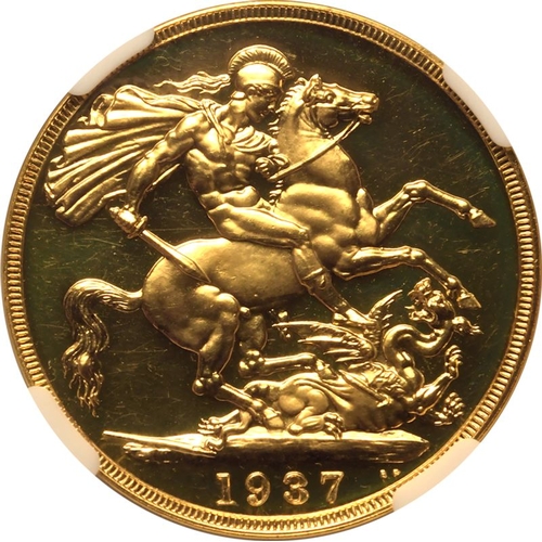 47 - PF 61 CAMEO | UNITED KINGDOM. George VI, 1936-52. Gold 2 Pounds (Double Sovereign), 1937. Royal Mint... 