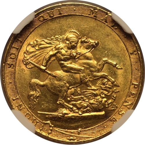 50 - MS 61 | UNITED KINGDOM. George III, 1760-1820. Gold Sovereign, 1820. London. Open 2. Laureate head r... 