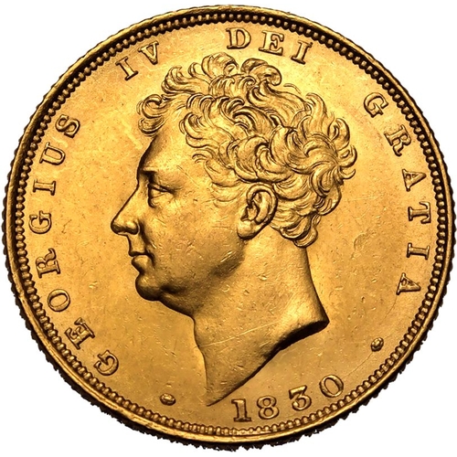 56 - Extremely fine | UNITED KINGDOM. George IV, 1820-30. Gold Sovereign, 1830. London. Bare head left; d... 