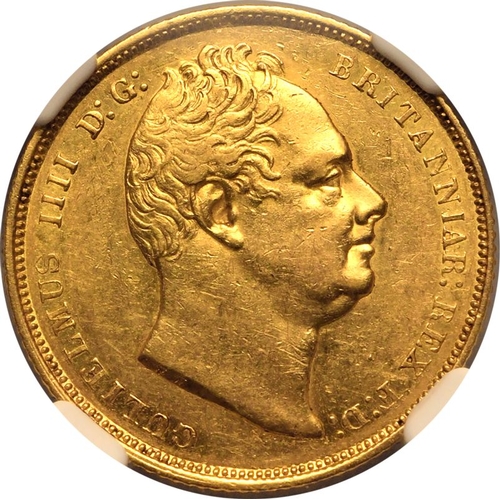 57 - AU 55 | UNITED KINGDOM. William IV, 1830-37. Gold Sovereign, 1831. London. First bust - WW no stops.... 