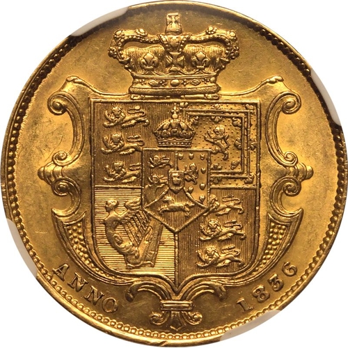 58 - AU 58 | UNITED KINGDOM. William IV, 1830-37. Gold Sovereign, 1836. London. Second, bare head of Will... 