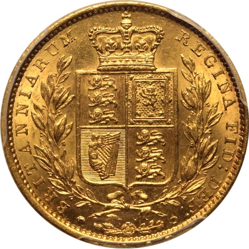 66 - MS61  | UNITED KINGDOM. Victoria, 1837-1901. Gold Sovereign, 1848. London. Second young head of Vict... 