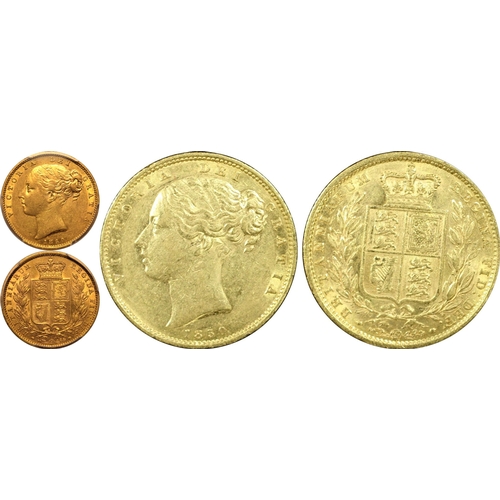 70 - AU55  | UNITED KINGDOM. Victoria, 1837-1901. Gold Sovereign, 1850. London. Inverted A for V. Second ... 