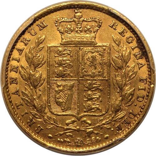 73 - AU53  | UNITED KINGDOM. Victoria, 1837-1901. Gold Sovereign, 1853. London. WW incuse. The WW incuse ... 