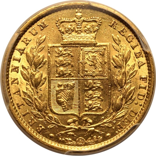 79 - AU50  | UNITED KINGDOM. Victoria, 1837-1901. Gold Sovereign, 1860. London. Large 0. Second young hea... 