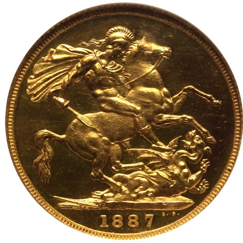 86 - PF 62 CAMEO | UNITED KINGDOM. Victoria, 1837-1901. Gold Sovereign, 1887. London. Proof Second legend... 