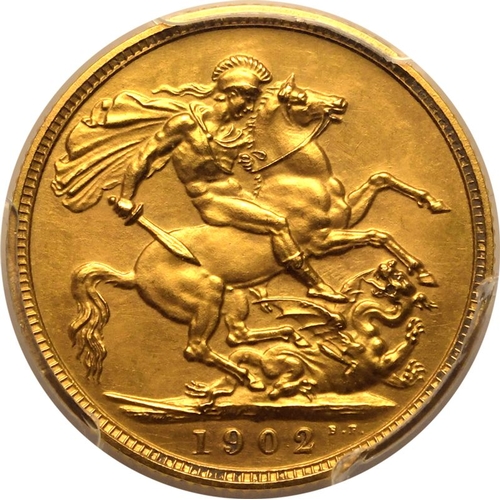 88 - PR63  | UNITED KINGDOM. Edward VII, 1901-10. Gold Sovereign, 1902. London. Matte Proof. Bare head ri... 