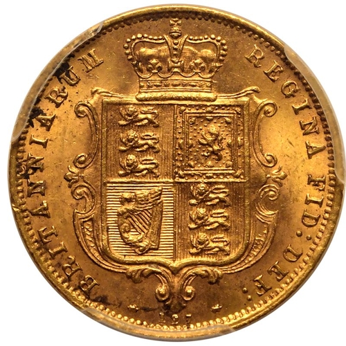 98 - MS64  | UNITED KINGDOM. Victoria, 1837-1901. Gold Half-Sovereign, 1877. London. Third head. Third yo... 