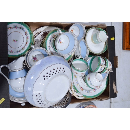 123 - A quantity of plates, cups, saucers by Czechoslovakia.