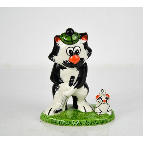 28 - A Lorna Bailey porcelain model golfing cat, 13cm high.