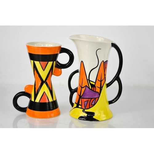 35 - Two Lorna Bailey pottery vases, one titled Hillport, and both signed to the bases, the tallest measu... 