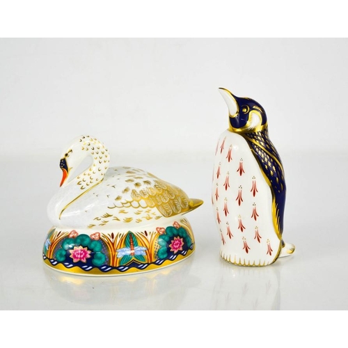 42 - A Royal Crown Derby swan LXI, and penguin.