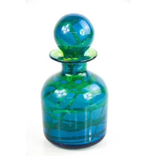 128 - A Mdina glass bottle with stopper.