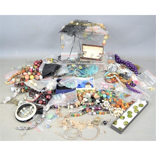 154 - A large quantity of jewellery to include brooches, earrings, pocket watch, necklaces, some silver ex... 