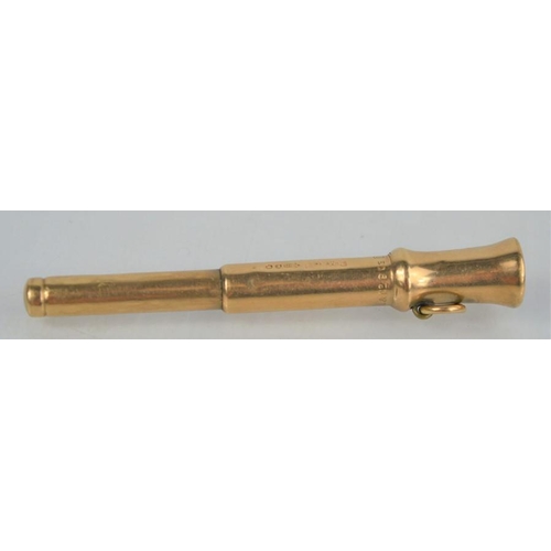 169 - A 9ct gold S. Morden & Co cigar piercer, 8.24g.