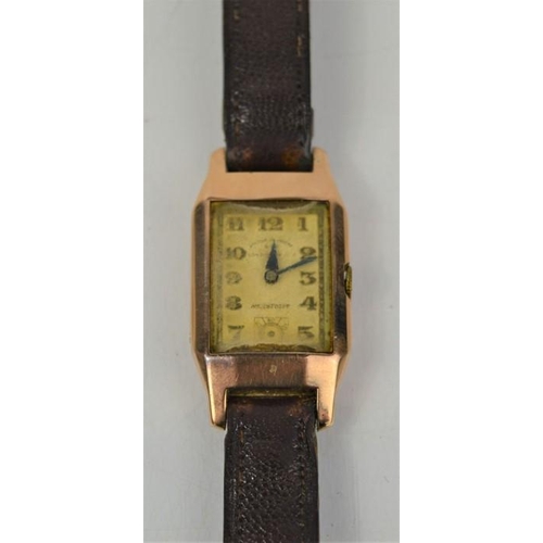 203 - An Arthur Saunders of London gold men's wristwatch