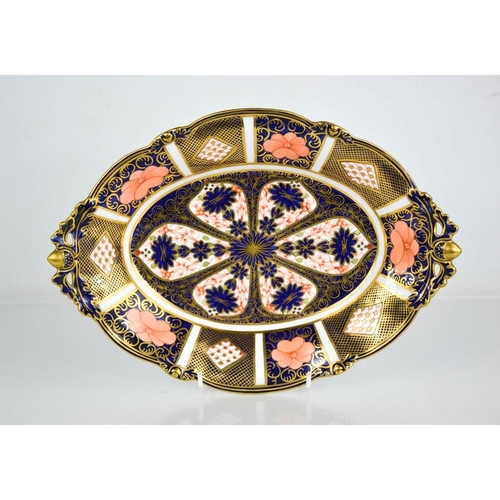 21 - A Royal Crown Derby lozenge dish, circa 1907, Imari pattern 1128, 27cm long.