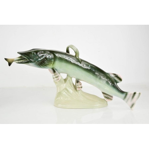 25 - A large vintage ceramic fish.