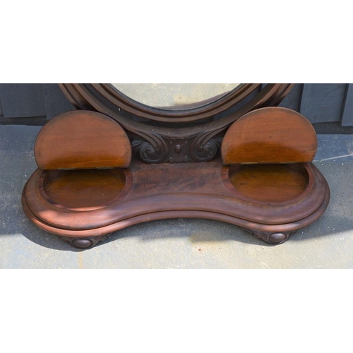 481 - A 19th century mahogany toilet mirror