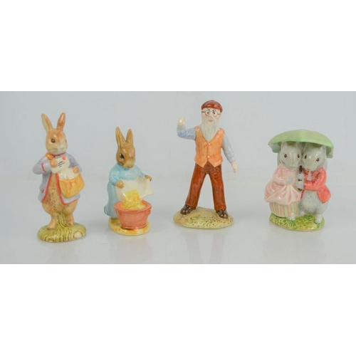 49 - A group of four Royal Albert and Beswick Beatrix Potter figures to include Cecily Parsley, Goody and... 