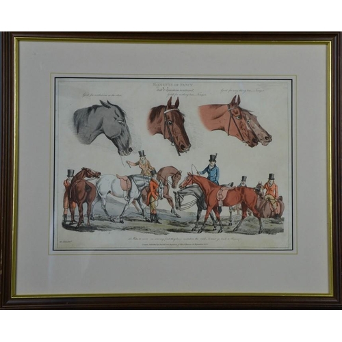 495 - A 19th century hand coloured comical hunting scene titled Moments of Fancy, published by Thomas Mc L... 