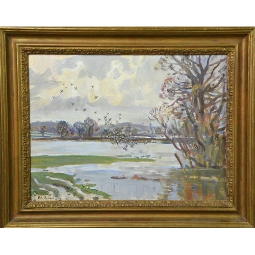 499 - Peter Biegel (20th century): The Flooded Vale, oil on canvas, 30 by 39cm.