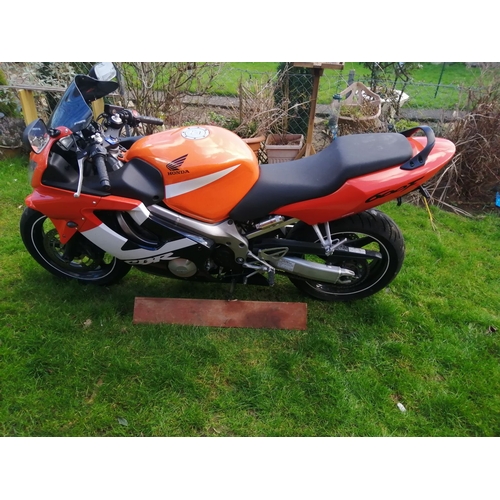 569 - A 2002 Honda CBR600 f4i, mot until 1st November 2021, 31k miles, recent fairing kit, aftermarket Fue... 