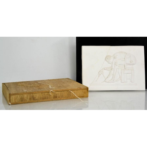 17 - Eduardo Paolozzi (1924-2005) Newton (After Blake) plaster plaque, with original box, signed by the a... 