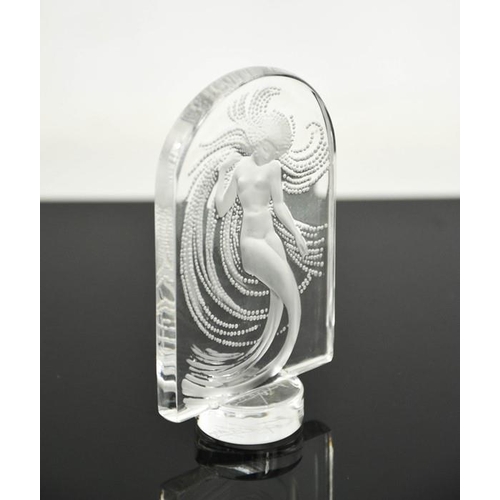 21 - A Lalique Art Nouveau mermaid paperweight, signed to base Marie-Claude Lalique 10cms tall