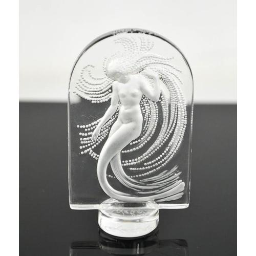 21 - A Lalique Art Nouveau mermaid paperweight, signed to base Marie-Claude Lalique 10cms tall