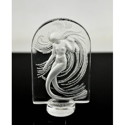 21 - A Lalique Art Nouveau mermaid paperweight, signed to base Marie-Claude Lalique 10cms tall