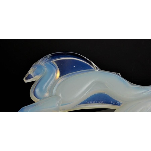 22 - A Sabino Art glass opalescent antelope car mascot, circa 1930. 11cms tall