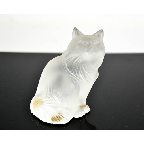 25 - A Rene Lalique opaque glass cat, 9cms tall