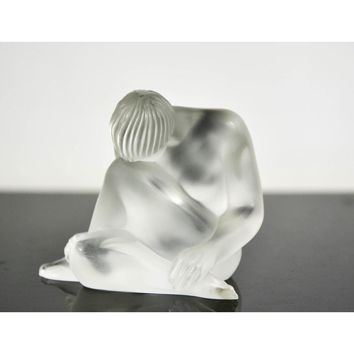 28 - A Rene Lalique nude figure, etched Lalique to the base, 7cms tall