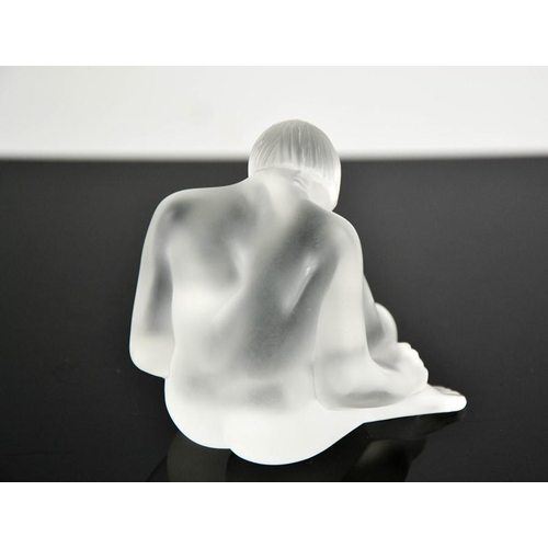 28 - A Rene Lalique nude figure, etched Lalique to the base, 7cms tall