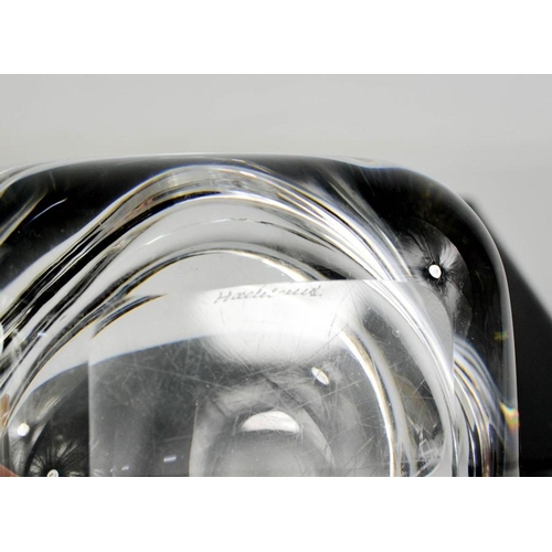 39 - A Holmegaard glass ashtray, etched with signature to the base, 16cm diameter.