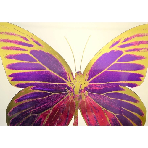 57 - Damien Hirst, foil block print on white, limited edition 5/15, butterfly, signed by the artist in pe... 