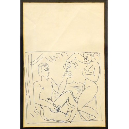 60 - Attributed to Duncan Grant (1885-1978): ink on paper, unsigned, 30 by 19cm.