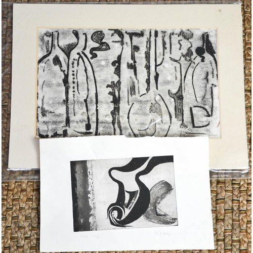 72 - A Ginsbury (20th century): Artists proof and a colour woodblock limited edition print 1/10 together ... 