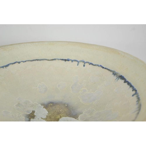 79 - Catriona McLeod (born 1946):  a large Studio pottery pedestal bowl, initialled CMc to the base.