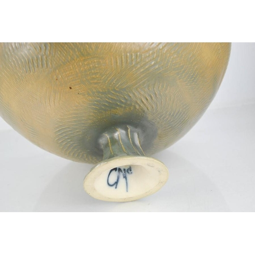 81 - Catriona McLeod (born 1946):  a large Studio pottery pedestal bowl, initialled CMc to the base.