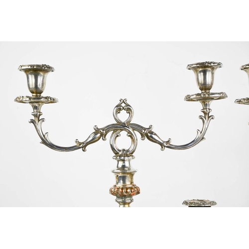 164 - A 19th century pair of interchangable candleabra / candlesticks and matching smaller pair of candles... 