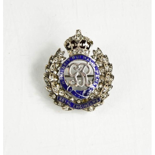 176 - A white metal Royal Engineers sweetheart brooch, size O, 0.23toz